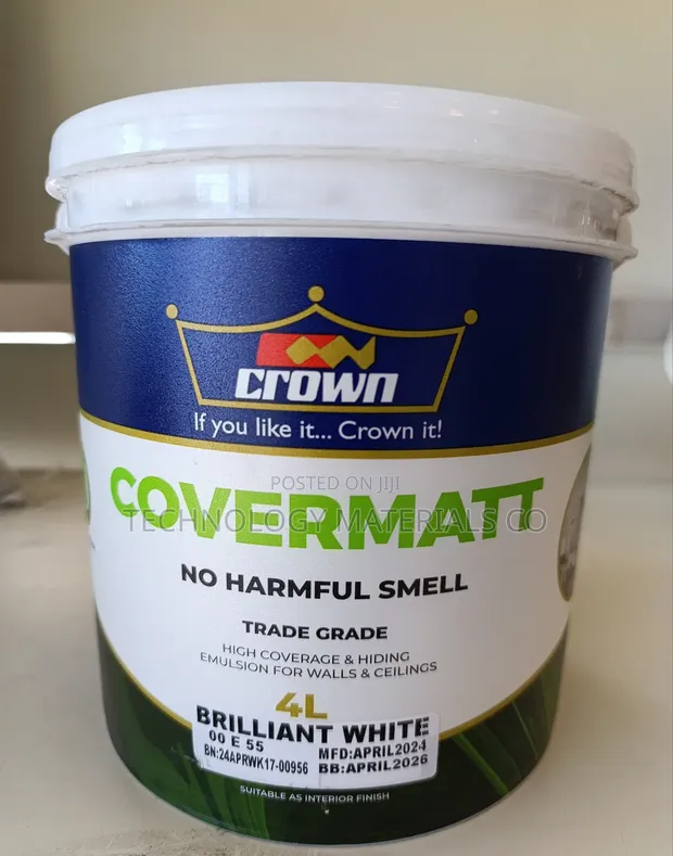  Crown Covermatt Emulsion White 4L