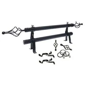  Curtain Rod Double (Black) 1m