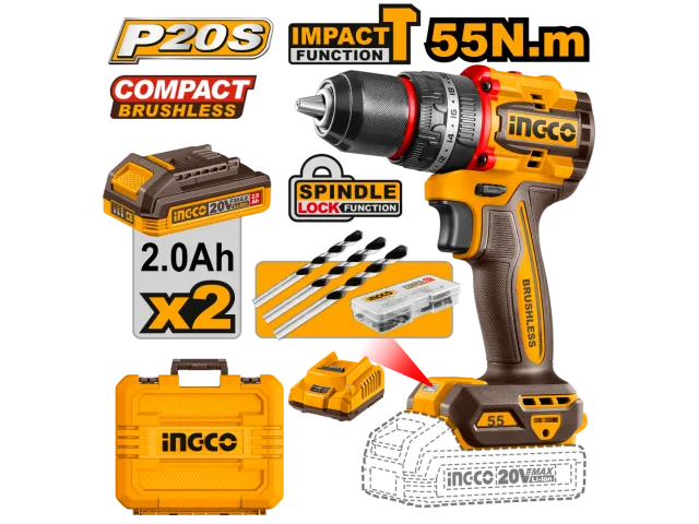 [CIDLI20558] Li-Ion Compact Brushless Cordless Impact Drill 55NM