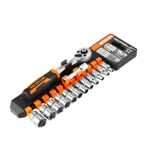 [154810] Wokin Ratchet Handle With Sockets 1/4" Set